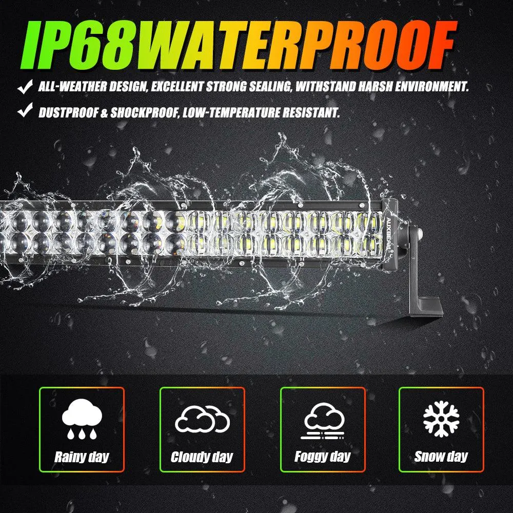 52" V-PRO Series RGBW LED Light Bar   9" Bluetooth controlled RGB Headlights with DRL for Jeep Wrangler JL JLU/ Jeep Gladiator JT