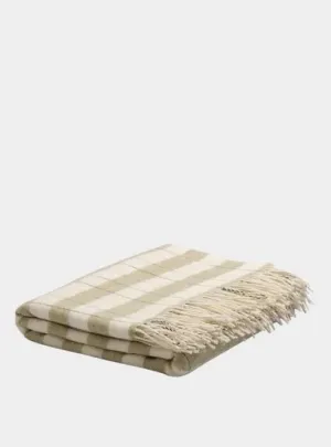 Apple Checked Stripe Wool Blanket