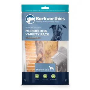 Barkworthies- Medium Breed DogChew Variety Pack (5 chews)