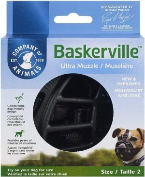 Baskerville Ultra Muzzle for Dogs - Size 2 - Dogs 12-25 lbs - (Nose Circumference 10.5")