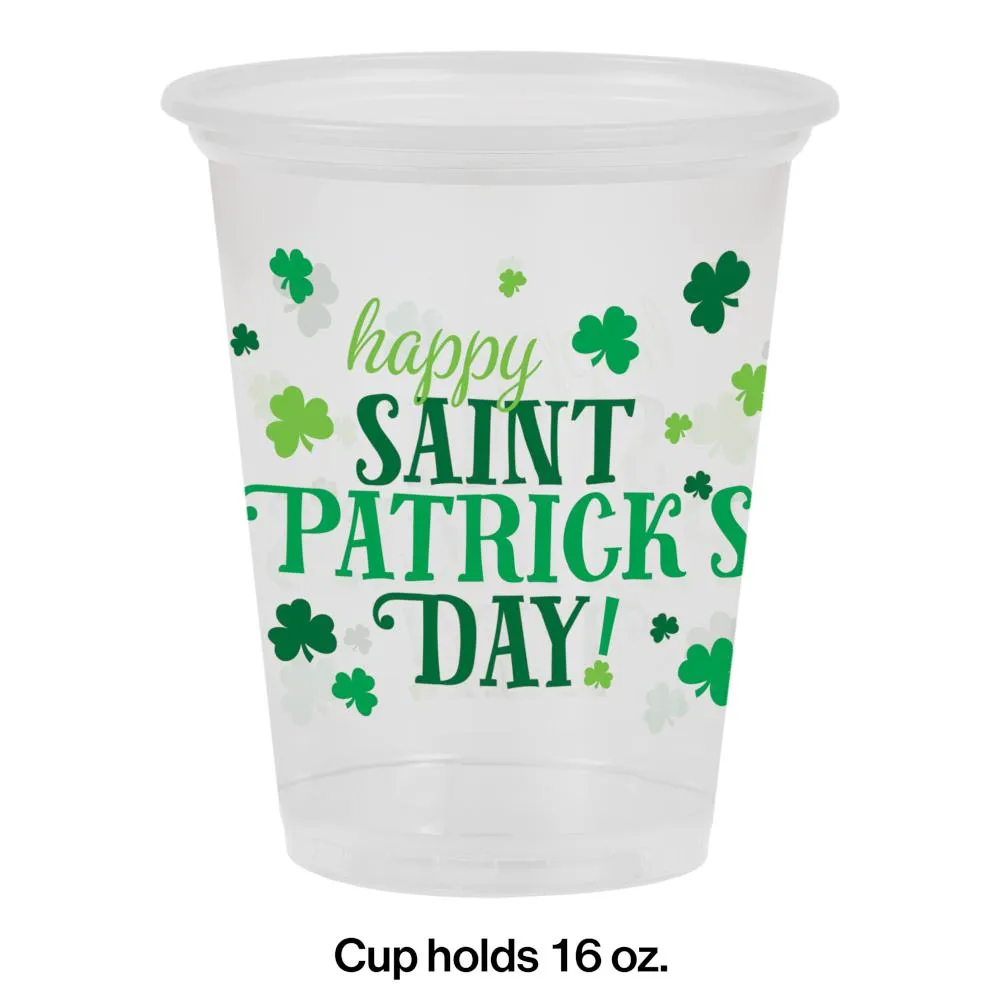 Bulk Happy St. Patrick's Day Plastic Cups (96 per Case)