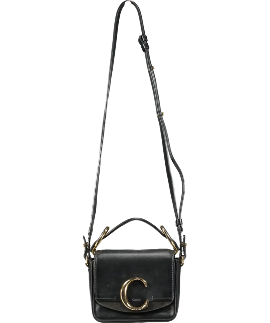Chloé Black Chloe C - Mini In Black, Leather Crossbody bag