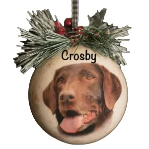 Chocolate Lab Christmas Ornament
