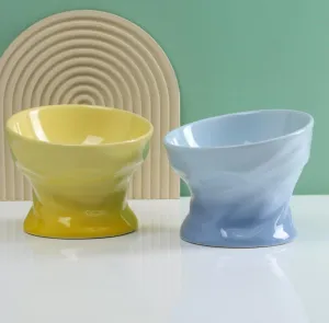 Gradient Colour High Feet Ceramic Cat and Dog Bowl - 500 ml