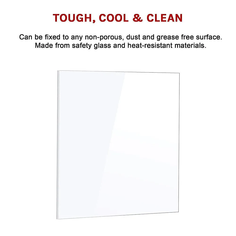 Heat Resistant White Glass Kitchen Splashback 60x75cm