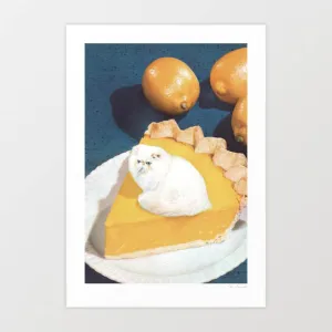 'Lemon Meow Pie' Art Print by Vertigo Artography