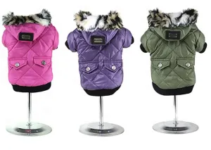 Neoprene Parka Winter Dog Coat (Jacket) with Faux Fur Hoodie