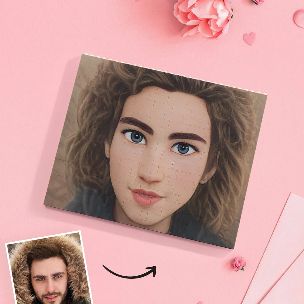 Personalised Building Bricks Custom Cartoon Avatar Horizontal Block Christmas Gifts