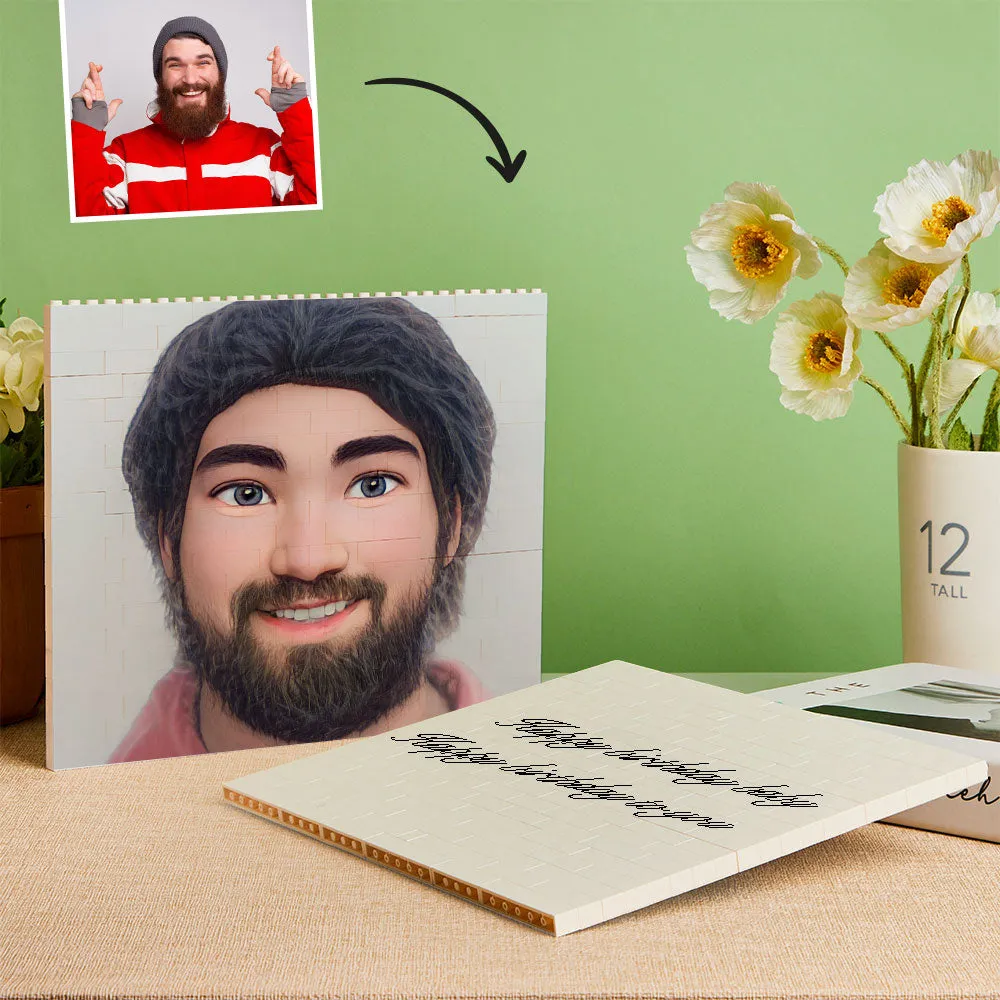 Personalised Building Bricks Custom Cartoon Avatar Horizontal Block Christmas Gifts