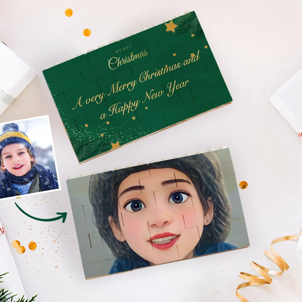 Personalised Building Bricks Custom Cartoon Avatar Horizontal Block Christmas Gifts