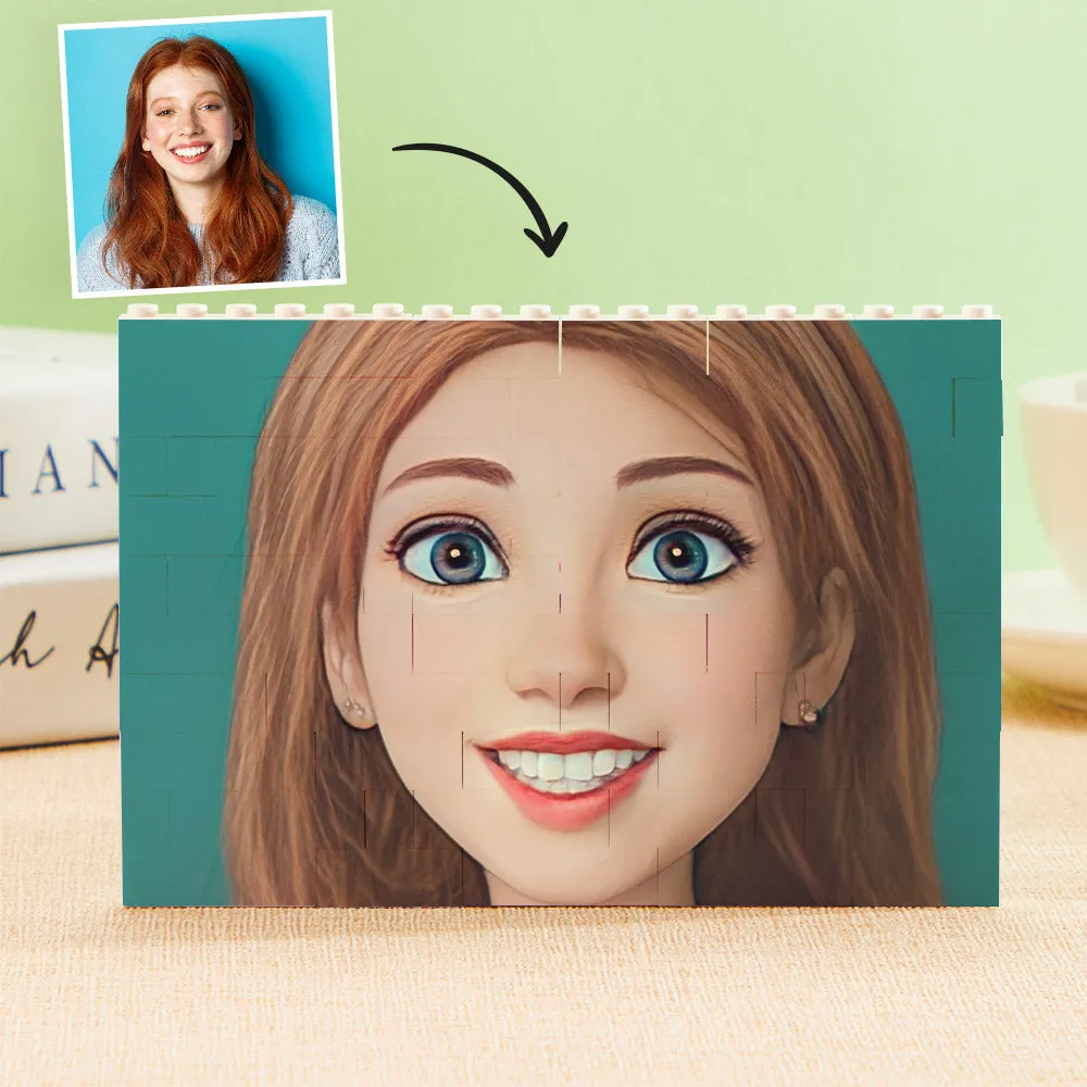 Personalised Building Bricks Custom Cartoon Avatar Horizontal Block Christmas Gifts