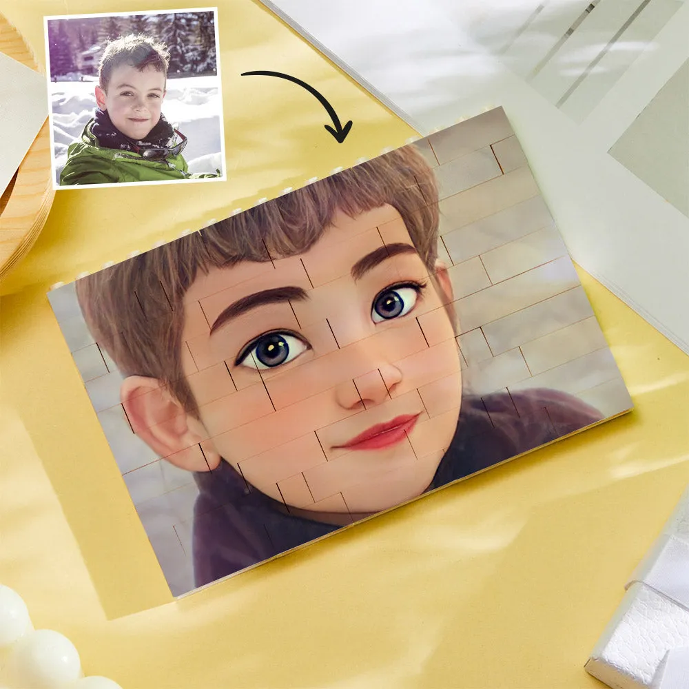 Personalised Building Bricks Custom Cartoon Avatar Horizontal Block Christmas Gifts