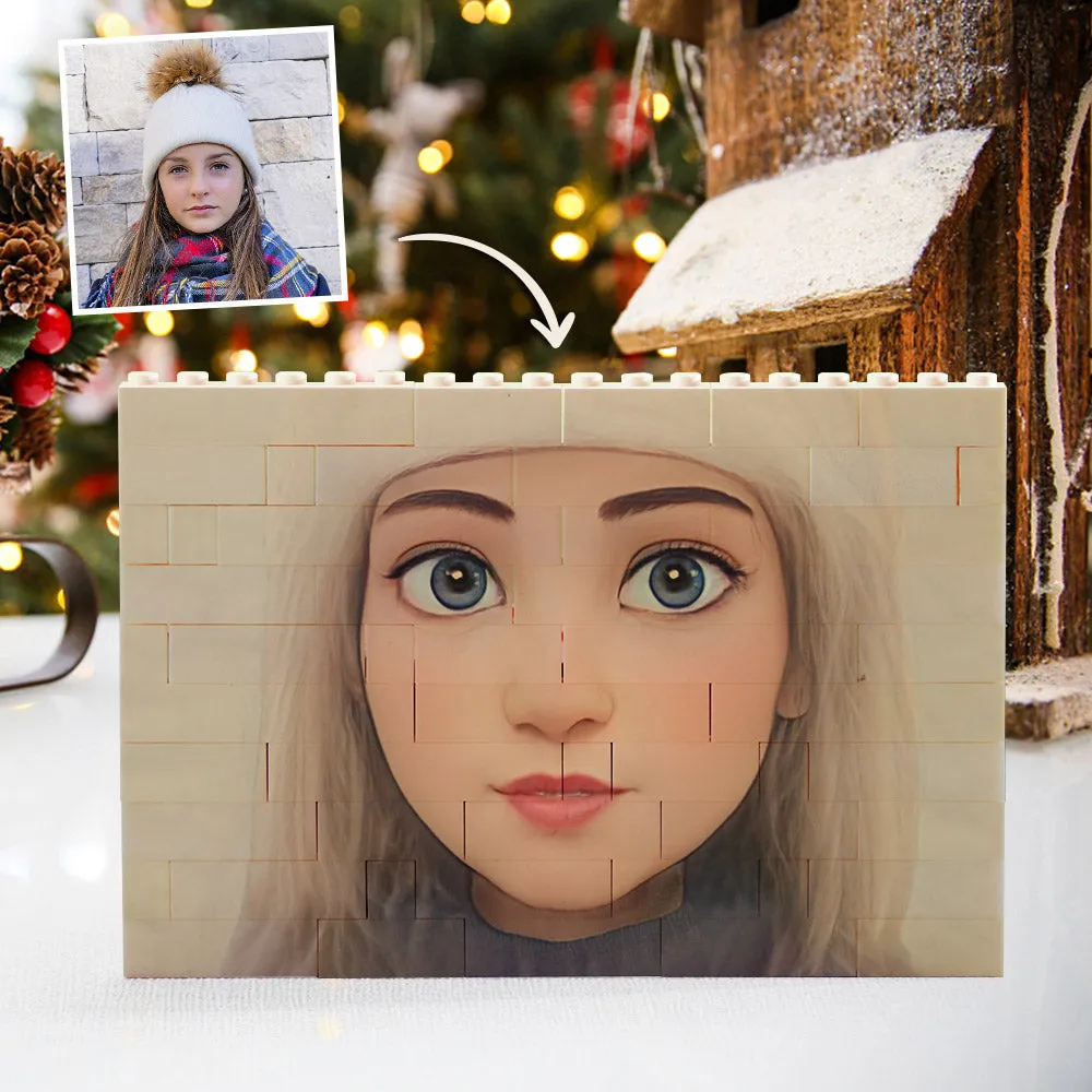 Personalised Building Bricks Custom Cartoon Avatar Horizontal Block Christmas Gifts
