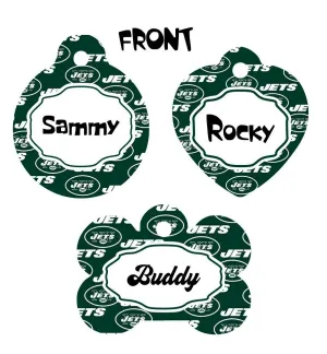 Pet ID Tag New York Jets NFL Personalized Custom Double Sided Pet Tag w/name &no Petcollarshandmade