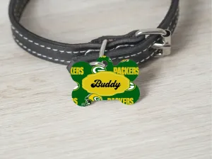 Pet ID Tag Packers NFL Personalized Custom Double Sided Pet Tag w/name & number Petcollarshandmade
