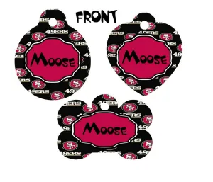 Pet ID Tag San Francisco 49ers NFL Personalized Custom Double Sided Pet Tag Petcollarshandmade