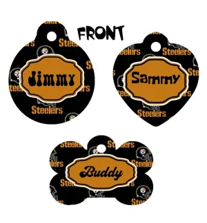 Pet ID Tag Steelers Personalized Custom Double Sided Pet Tag w/name & number NFL Petcollarshandmade
